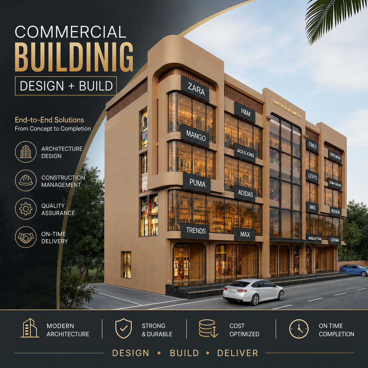 Commercial Building Design + Build Service in Noida — CivilArch Group